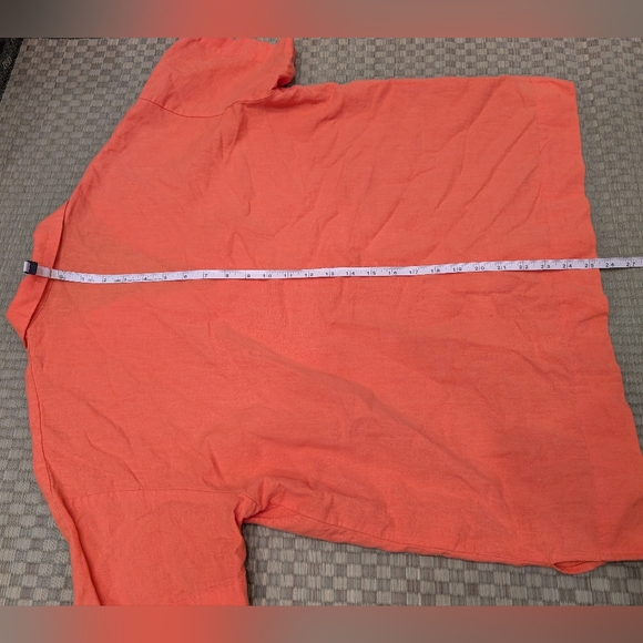 Ilana Kohn Pullover Linen/Cotton Shirt Orange Women's Size XL Made in USA - Picture 7 of 7